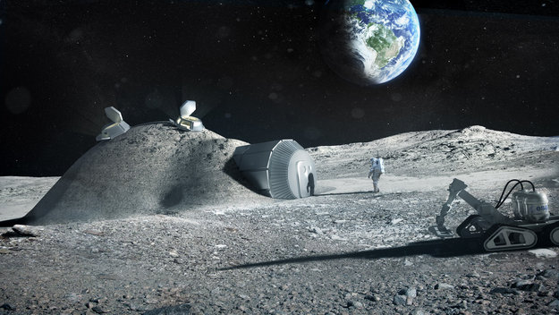 Building a lunar base with 3D printing